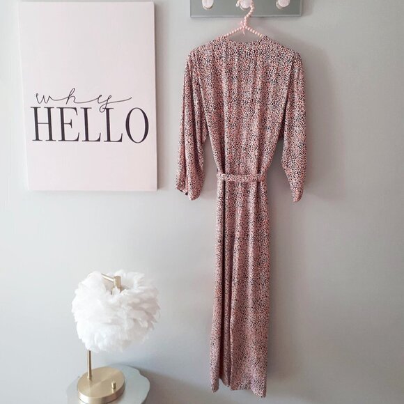 NWT French Connection orange, blue & white abstract spot print belted jumpsuit - Picture 10 of 12